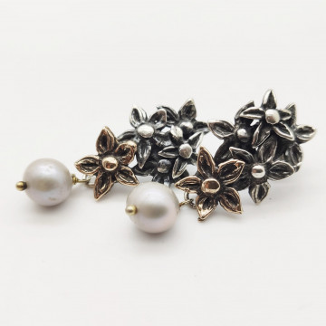 Orecchini girasole con perle