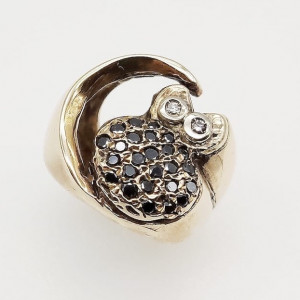 Anello Civetta - diamanti brown Anello Civetta - diamanti brown