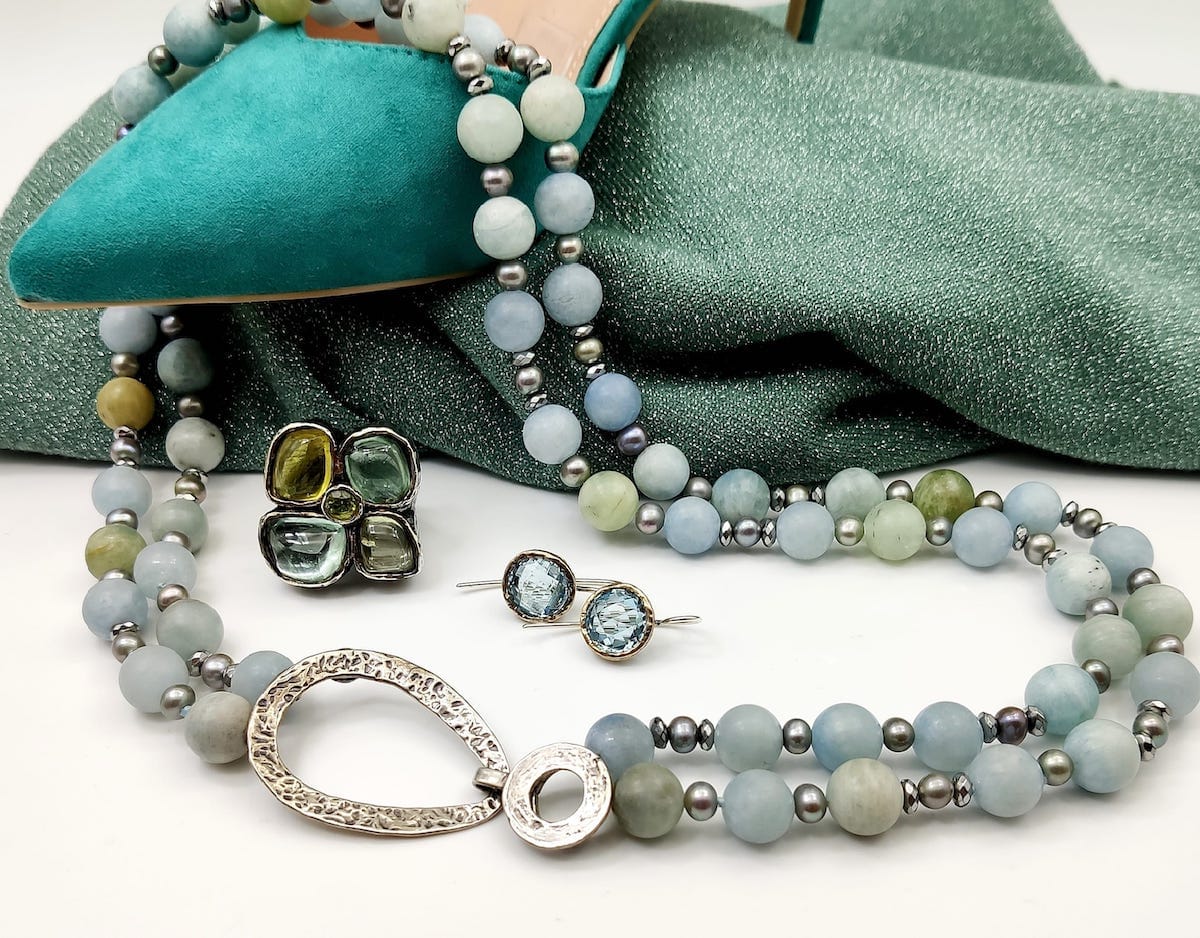 Collana Circle - acquamarina