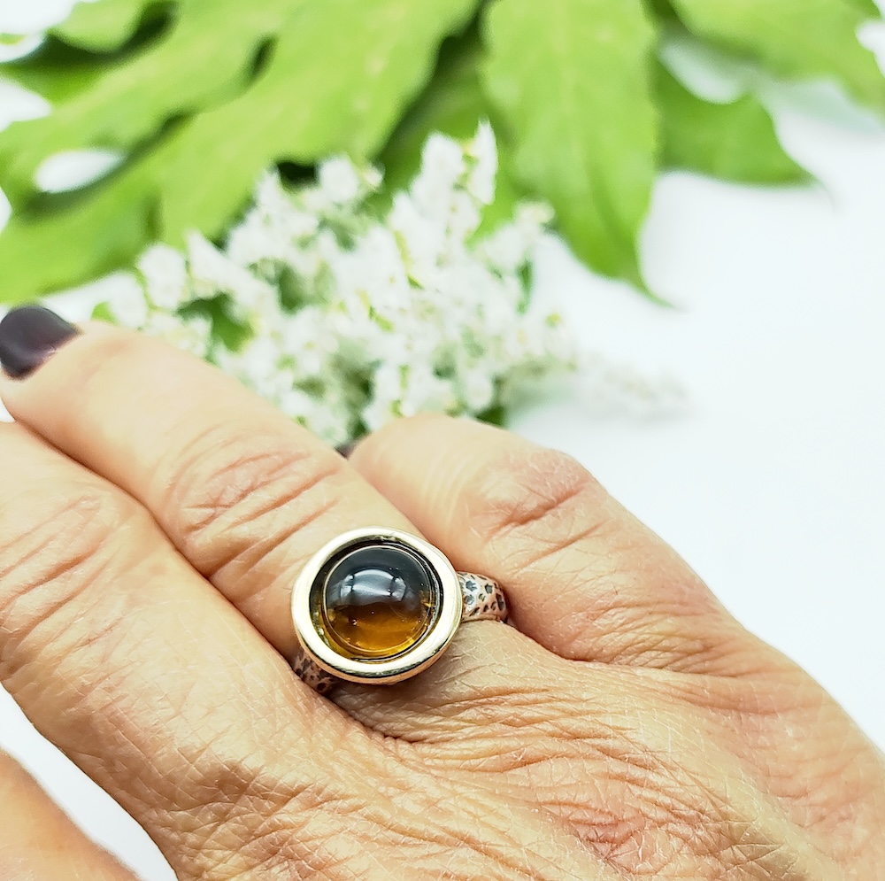 Anello Bubbles Cab Topazio Citrino